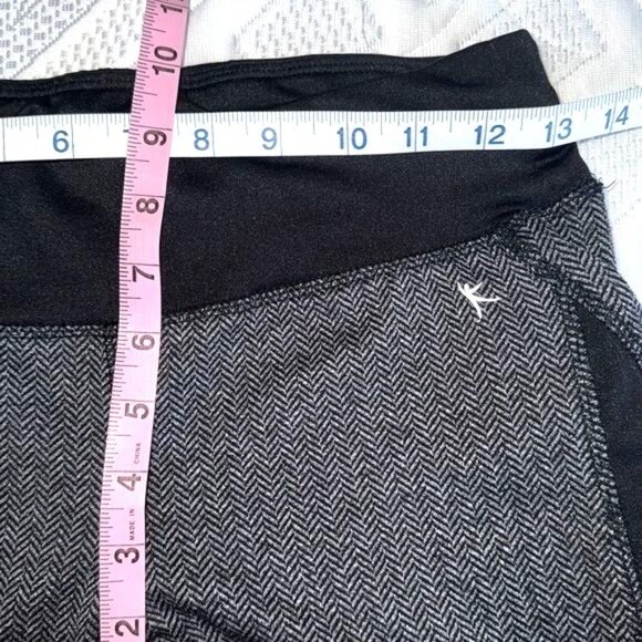 Kirkland Signature Womens Medium Herringbone Leggings Black & Gray Stretchy Poly - Picture 7 of 8